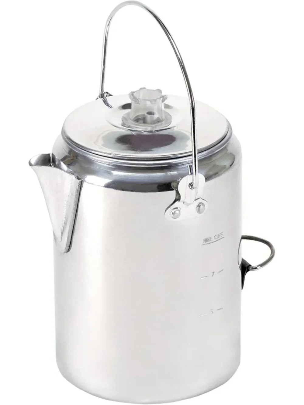 Aluminum Percolator Coffee Pot with Wire Handle - Durable, Lightweight, Perfect